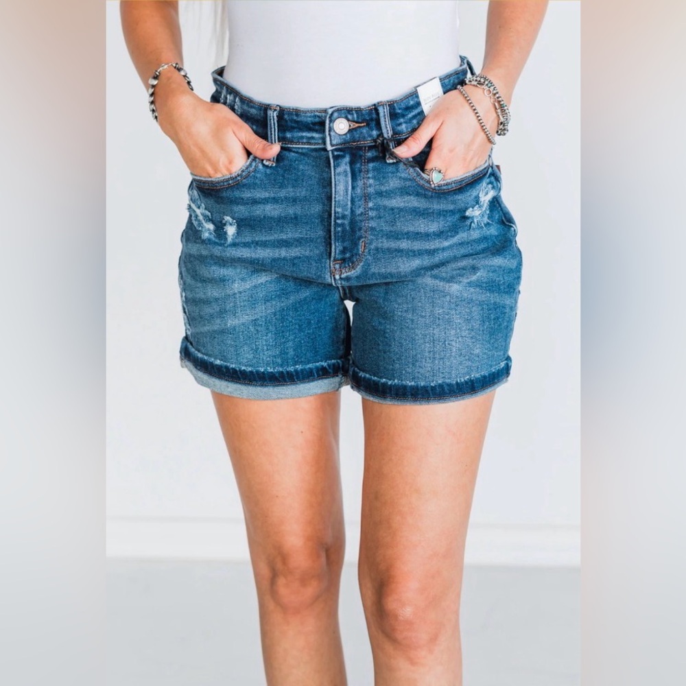 Judy Blue Lightly Distressed Denim Jean Short